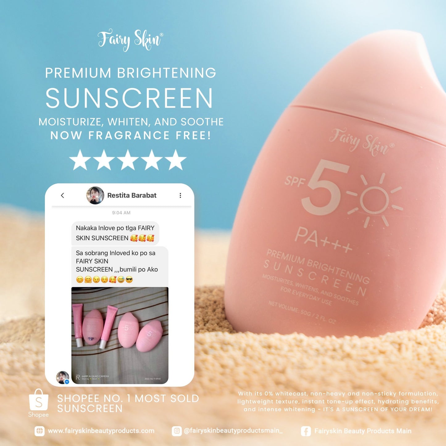 Fairy Skin Premium Brightening Sunscreen SPF 50++